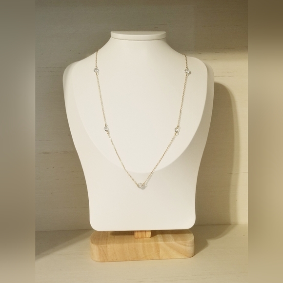 10K Gold CZ Stationary Necklace - Picture 2 of 10